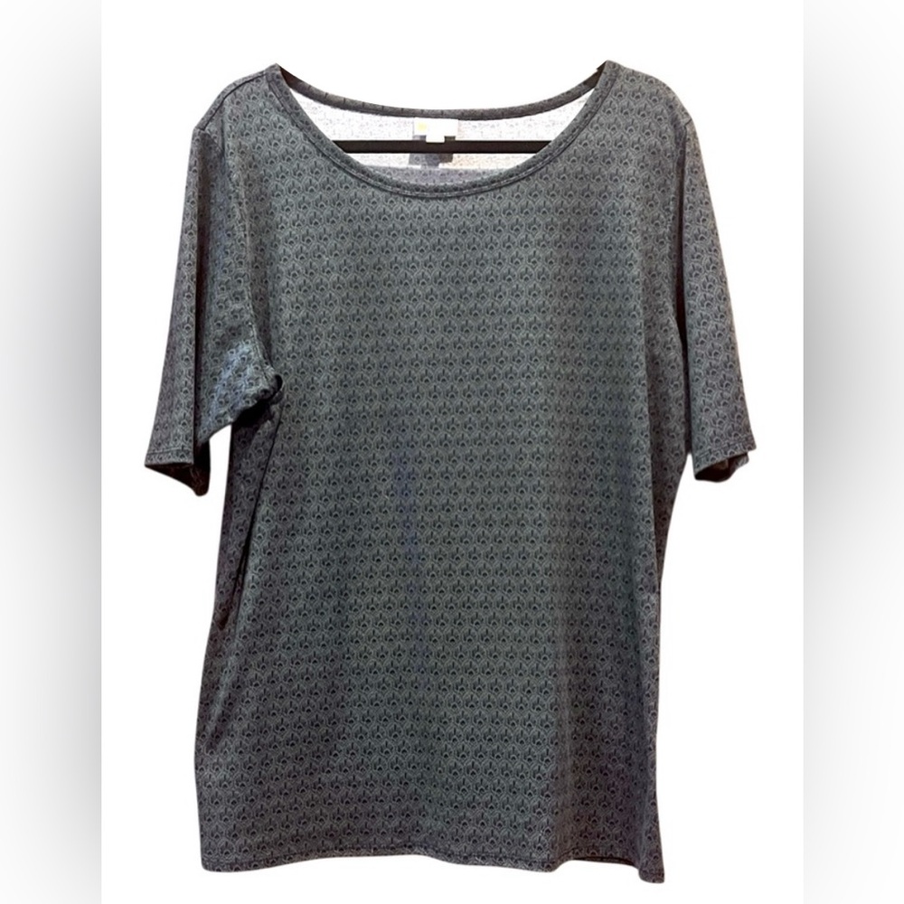 LuLaRoe GIGI, Gray w/Black fan design, Comfortable, Professional, size 3XL, EUC